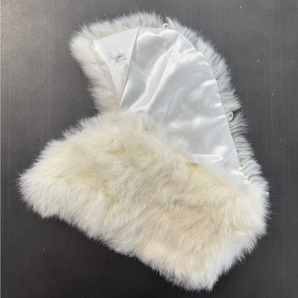 Vintage‎ Genuine Fox Fur Winter White Ivory Soft Dress Jacket Collar Wedding - Picture 12 of 16